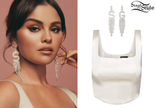 Selena Gomez: Satin Corset, Crystal Earrings

+2023