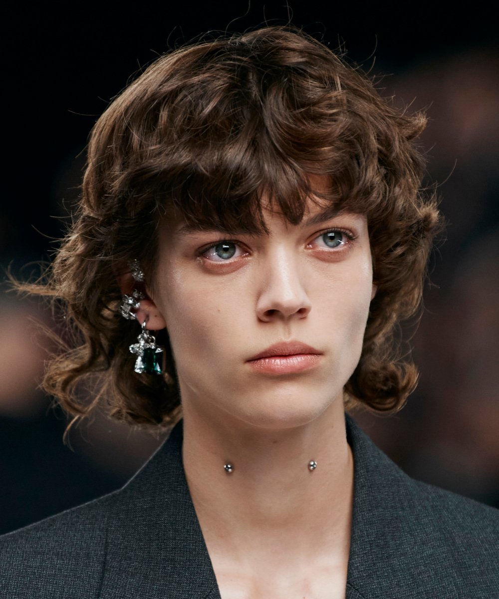 Mini curly bob with bangs from the Givenchy show for this fall