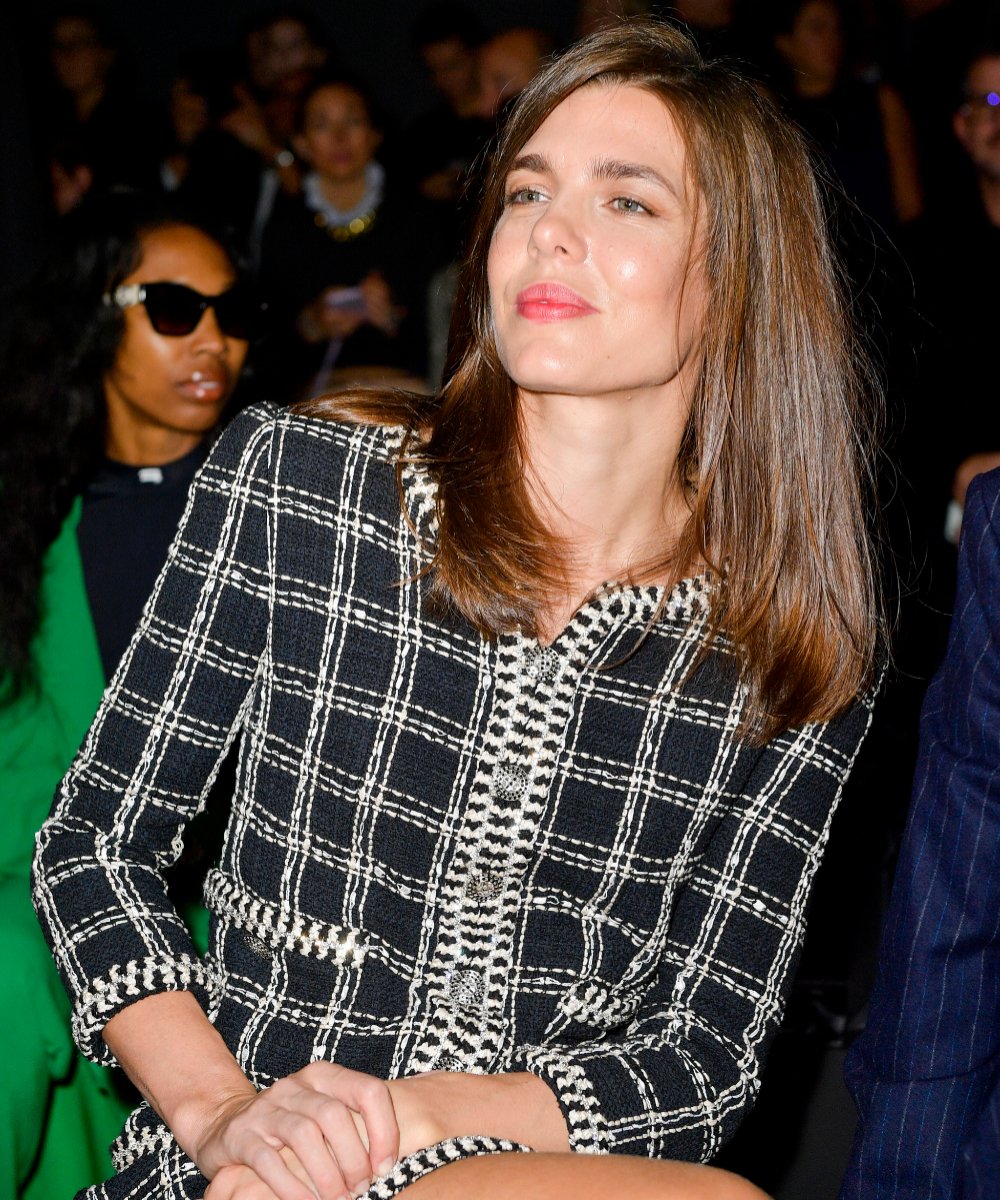 Carlota Casiraghi, with her new hair color at the Chanel spring summer 2023 show in Par