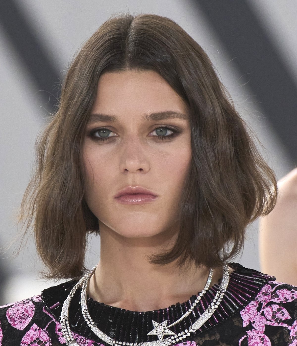 Vivienne Rohner at the Chanel Spring Summer 2023 show with a blunt bob.