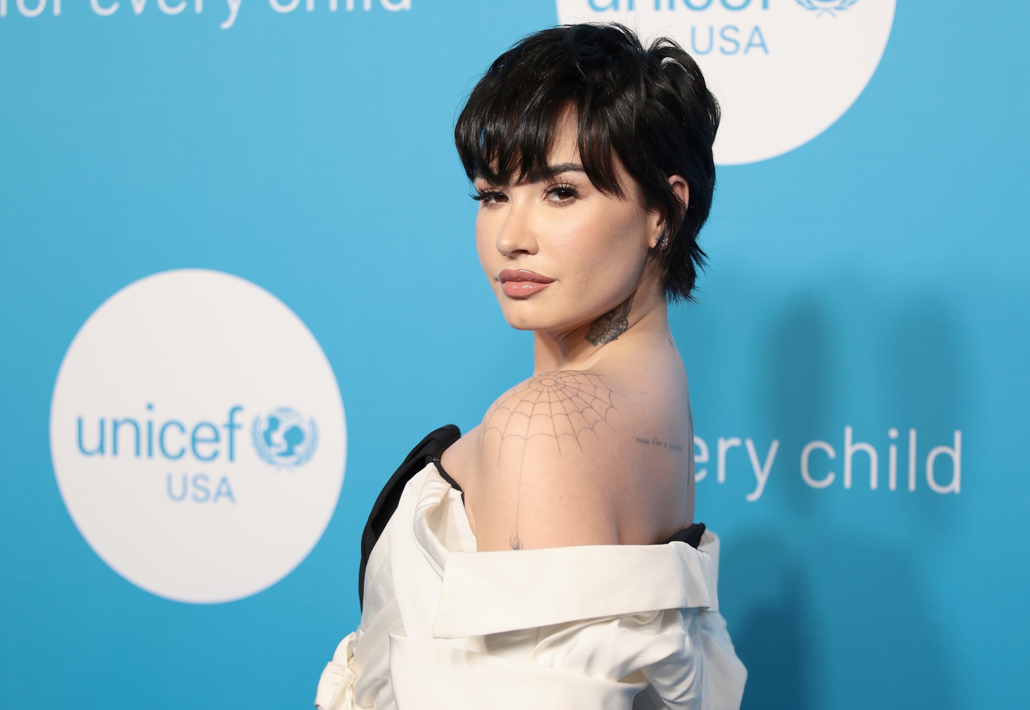 NEW YORK, NEW YORK - NOVEMBER 29: Demi Lovato attends the 2022 UNICEF Gala at The Glasshouse on November 29, 2022 in New York City.  (Photo by Dimitrios Kambouris/Getty Images)