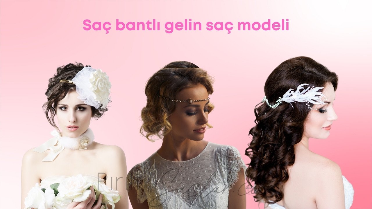 Saç bantlı gelin saç modeli