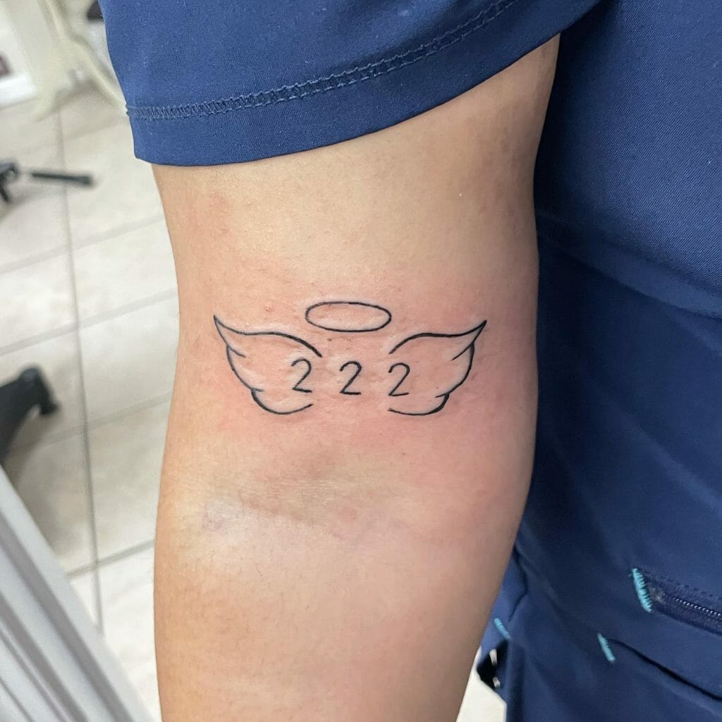 222 angel number tattoo