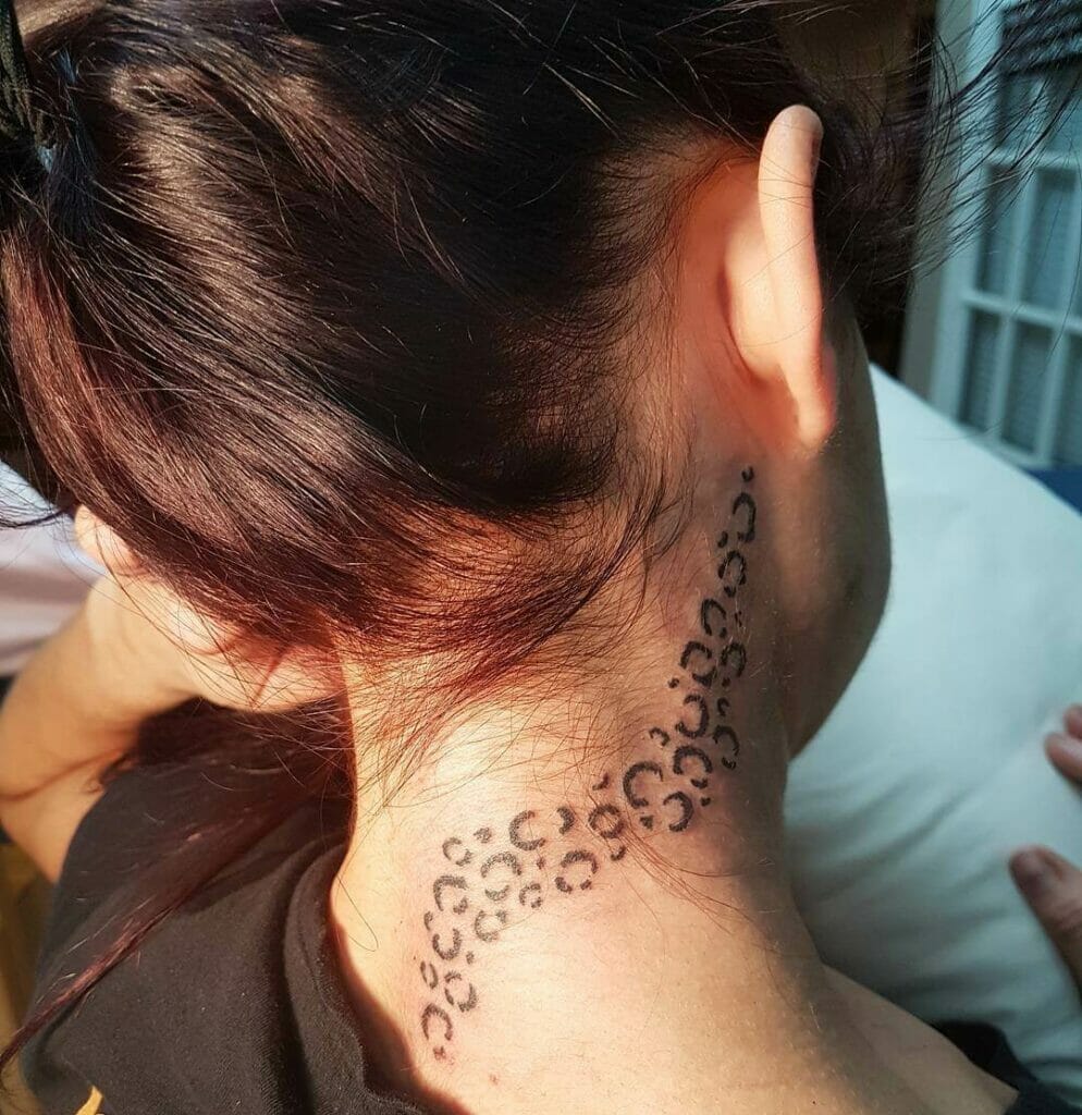 Delicate cheetah print neck tattoos for women