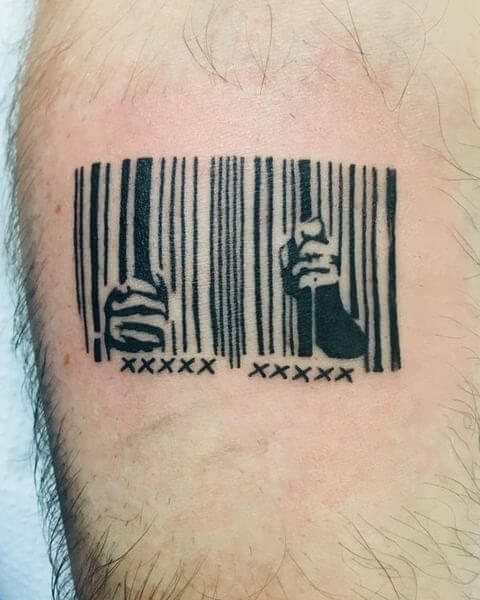 Barcode weird tattoo