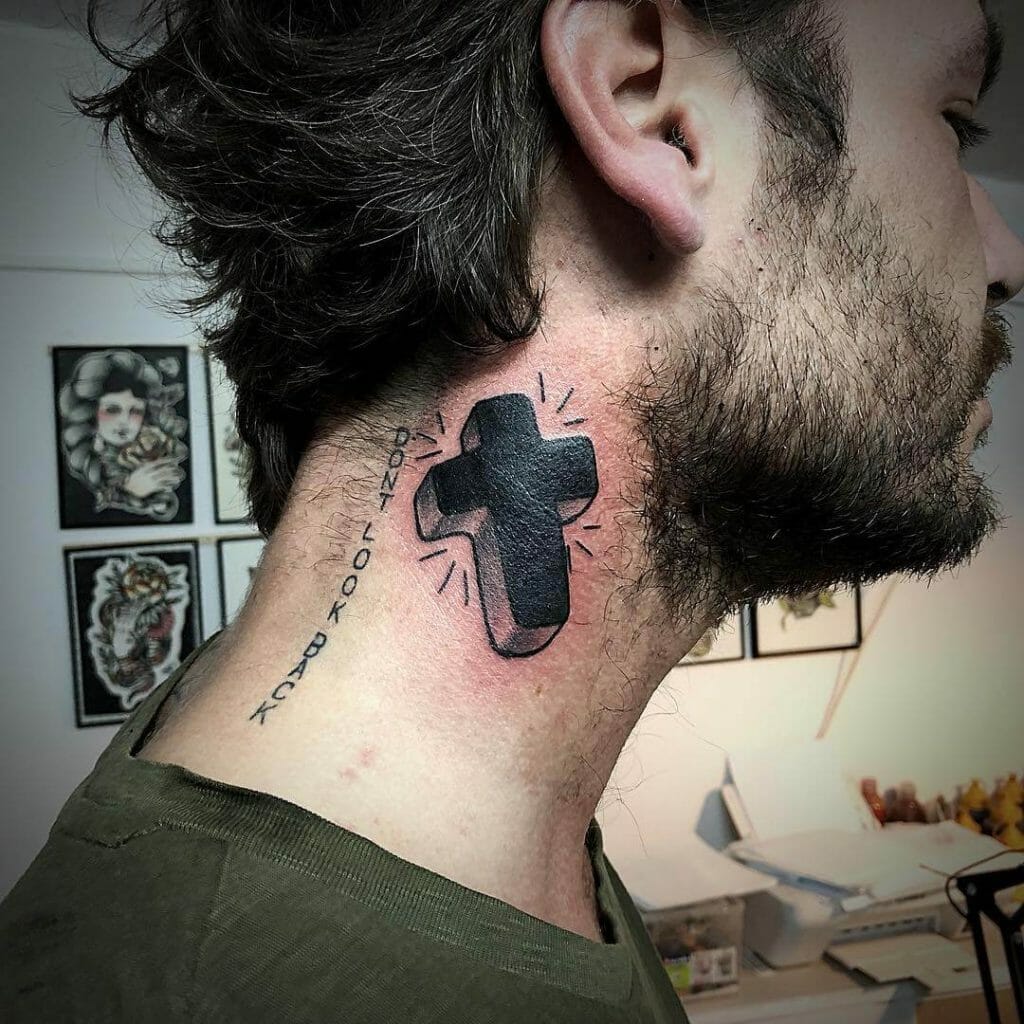 Schwarzes einfaches Kreuz Tattoo