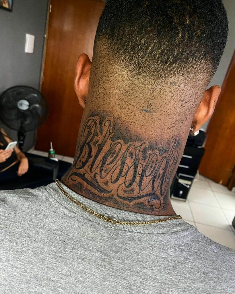 Blessed Neck Tattoo