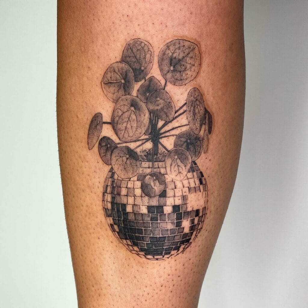 Abstract Flower Disco Ball Tattoo Ideas