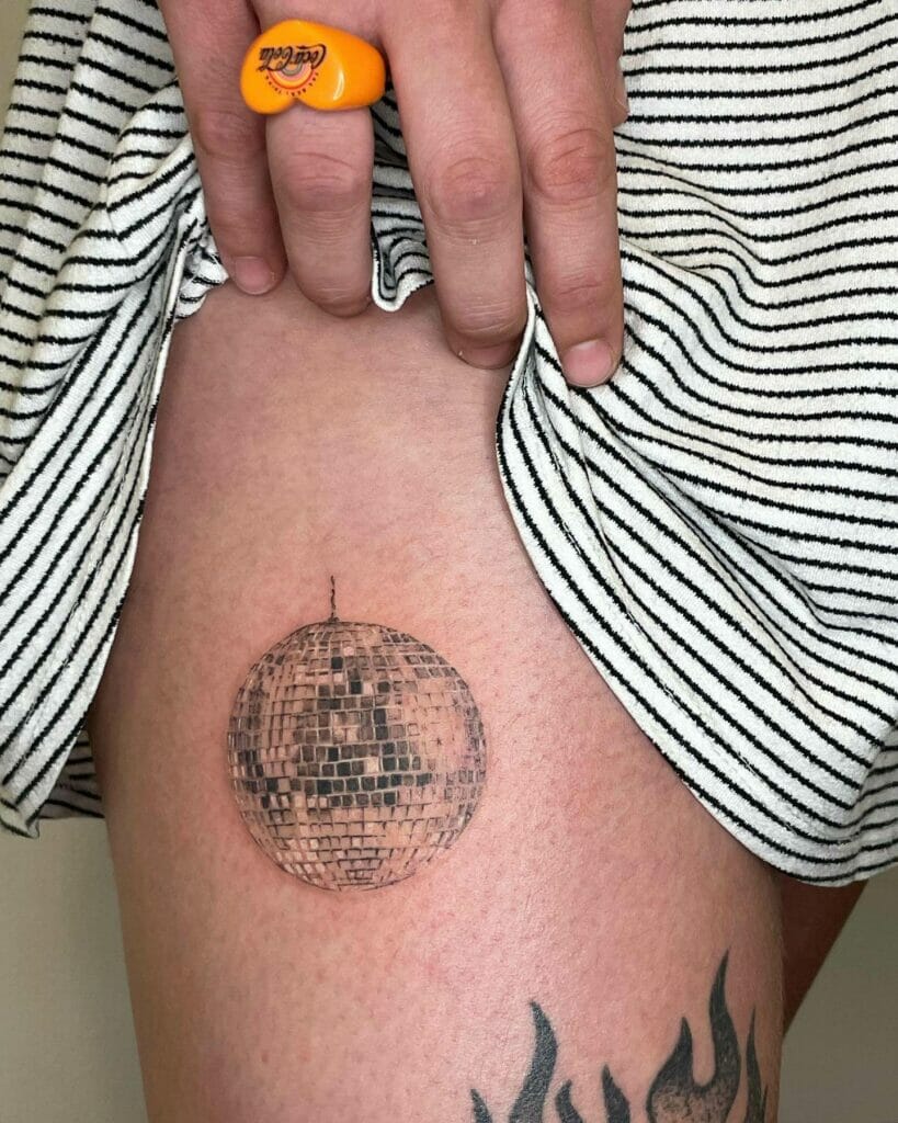 Minimalist disco ball tattoo ideas
