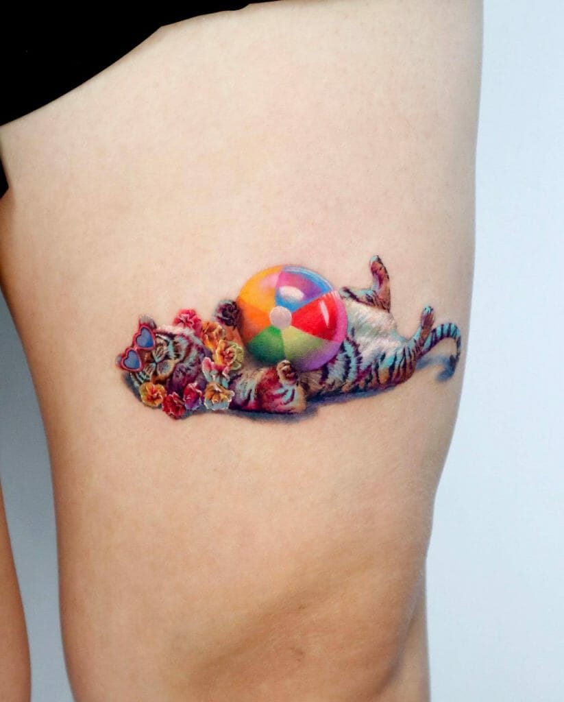 Sehr cooles Tiger Tattoo in verschiedenen Farben