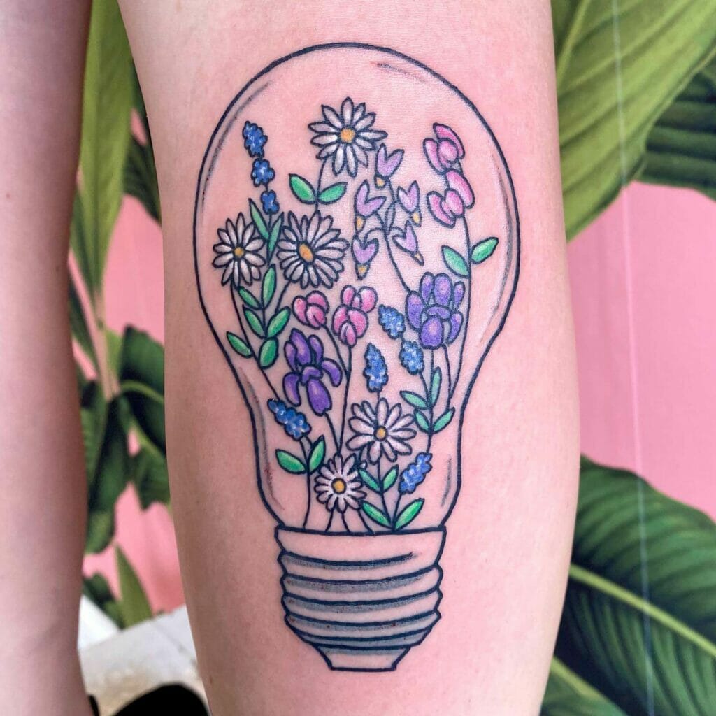 Sweet Pea Bulb Bouquet Tattoo