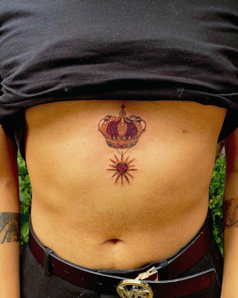 Red royal crown tattoo