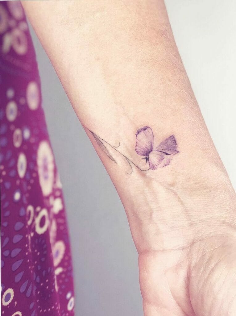 Zarte Handgelenk Sweet Pea Flower Tattoo