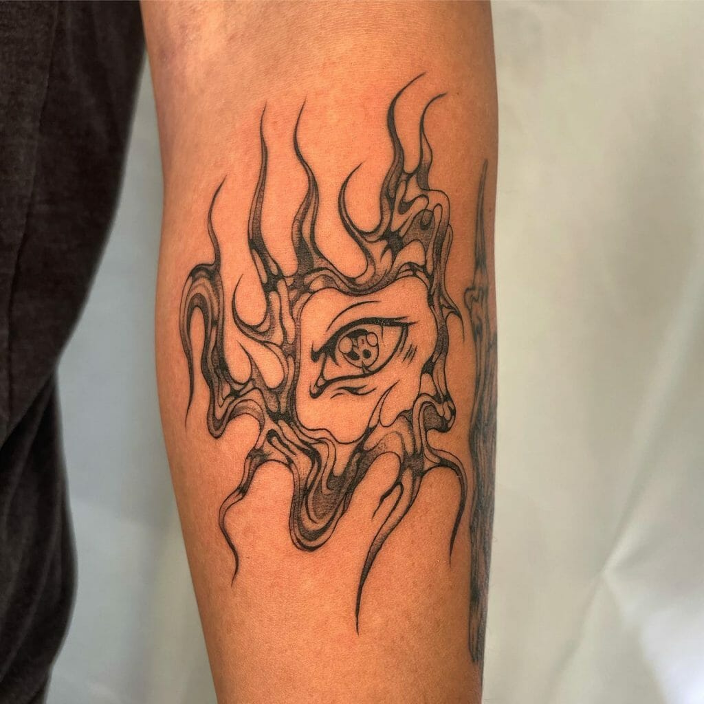 Abstract eye tattoo on arm