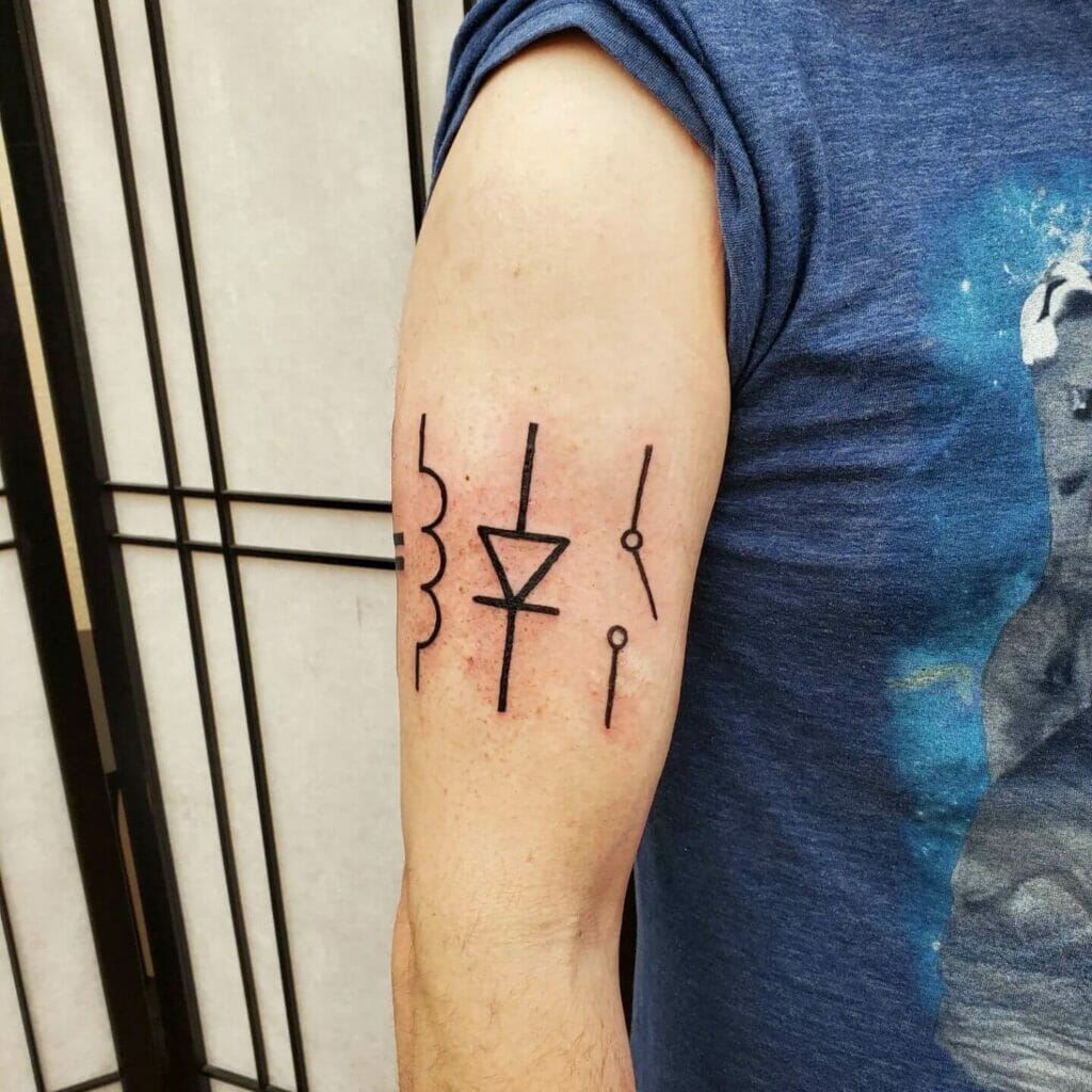   Classic electronic circuit diagram tattoo