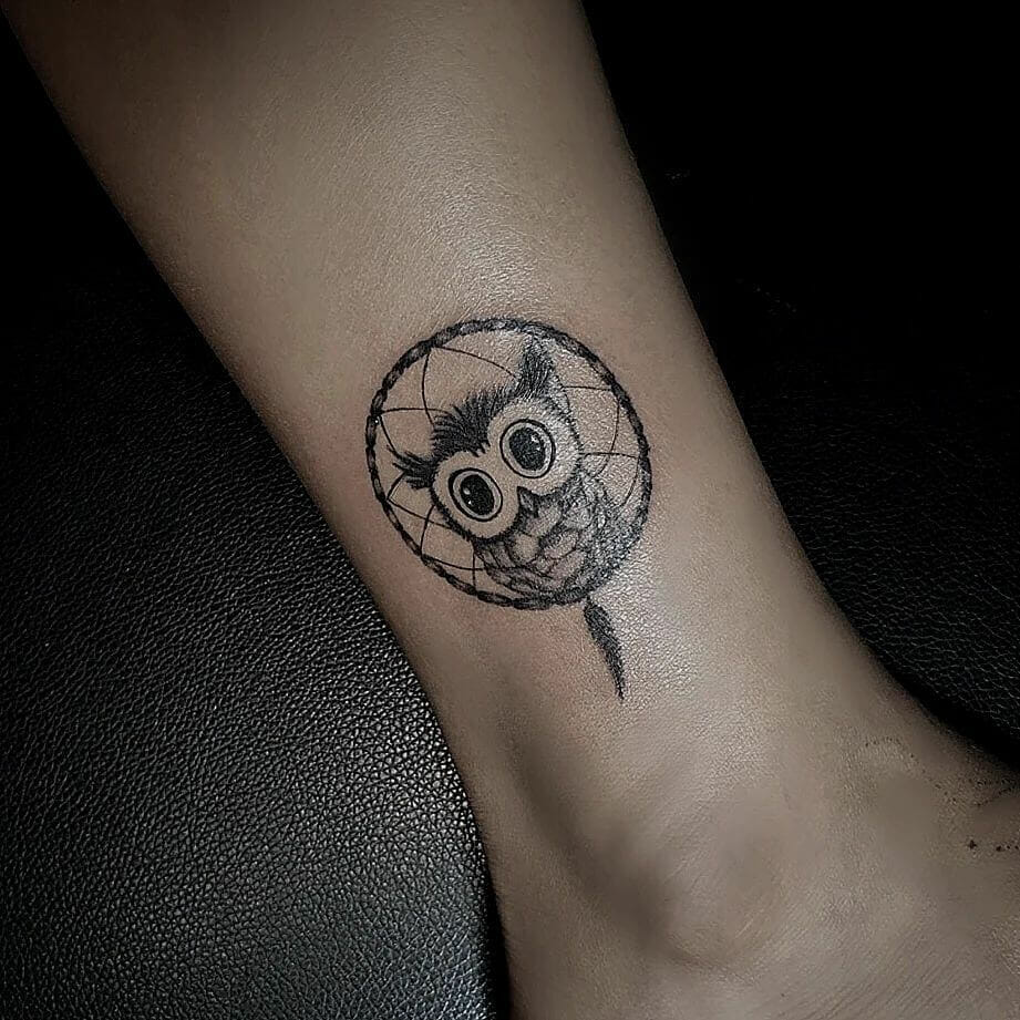 Owl X Dream Catcher Creative Tattoo