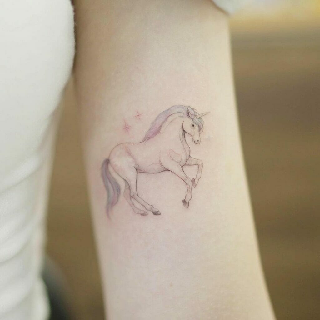 Beautiful unicorn full body horse tattoo