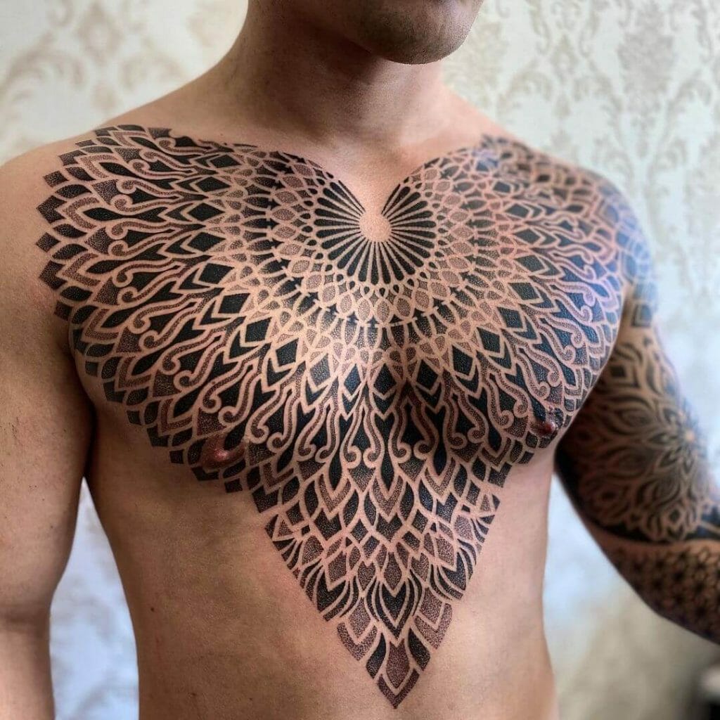 Chest Mandala Tattoo