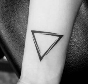 Classic Black Triangle Tattoo Design For Forearm