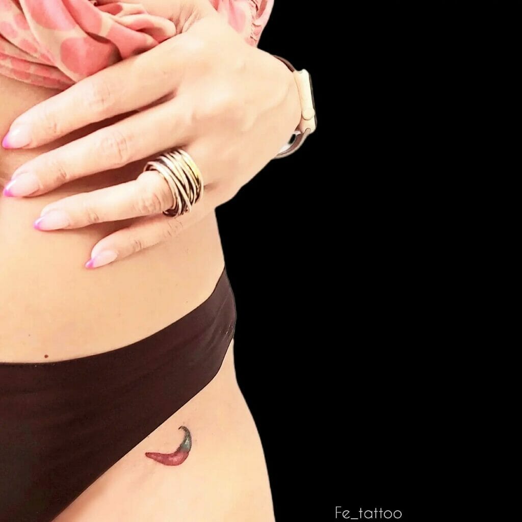 Colorful Little Pepper Bikini Tattoo