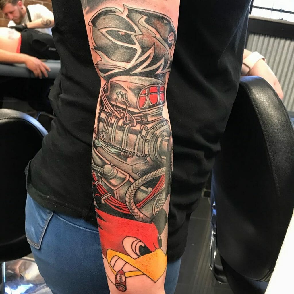 Diesel engine mechanical tattoos