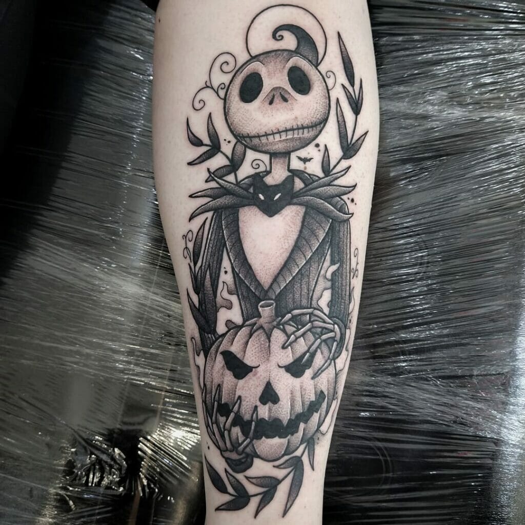 Edgy Jack from The Nightmare Before Christmas tattoo.