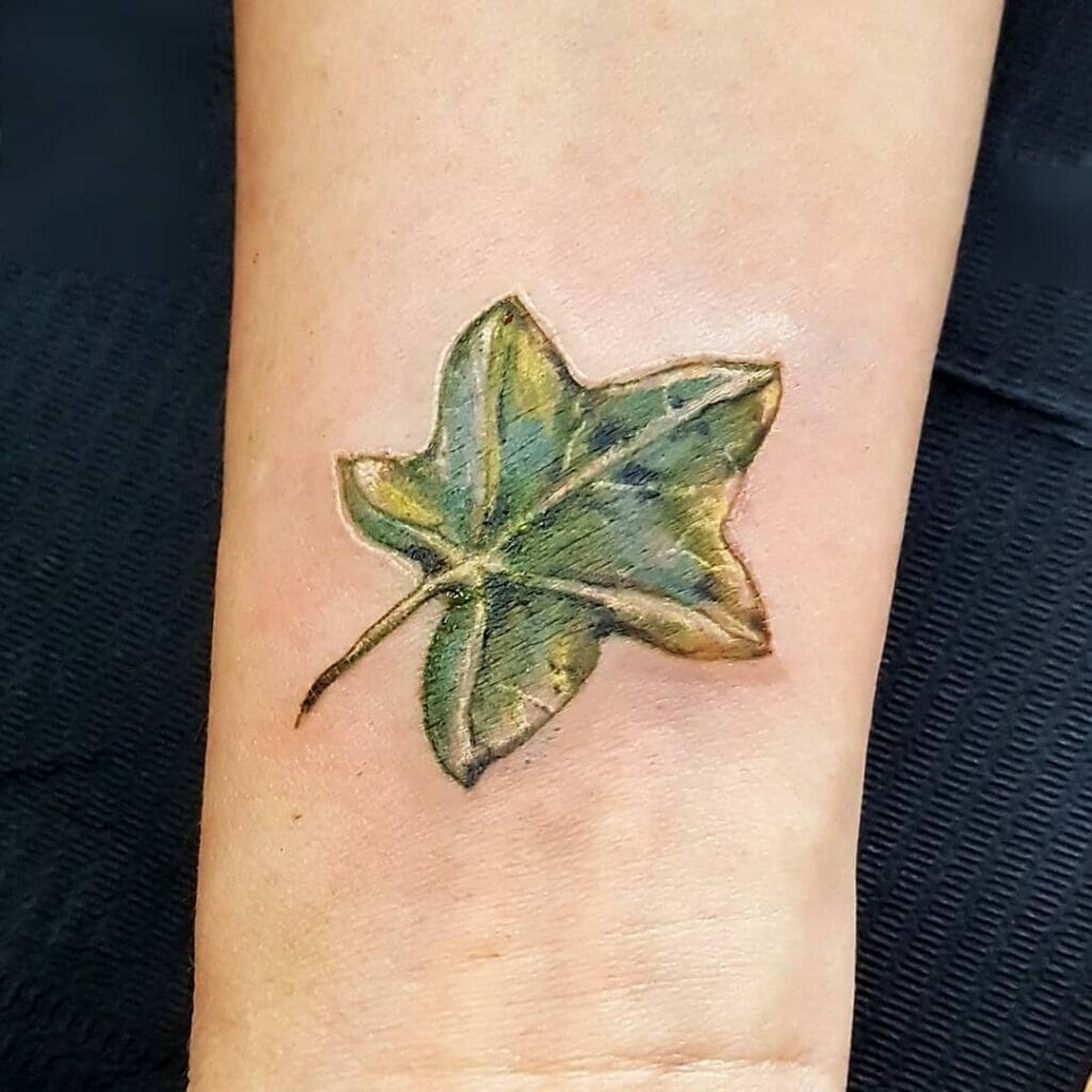 Elegant ivy leaf tattoo