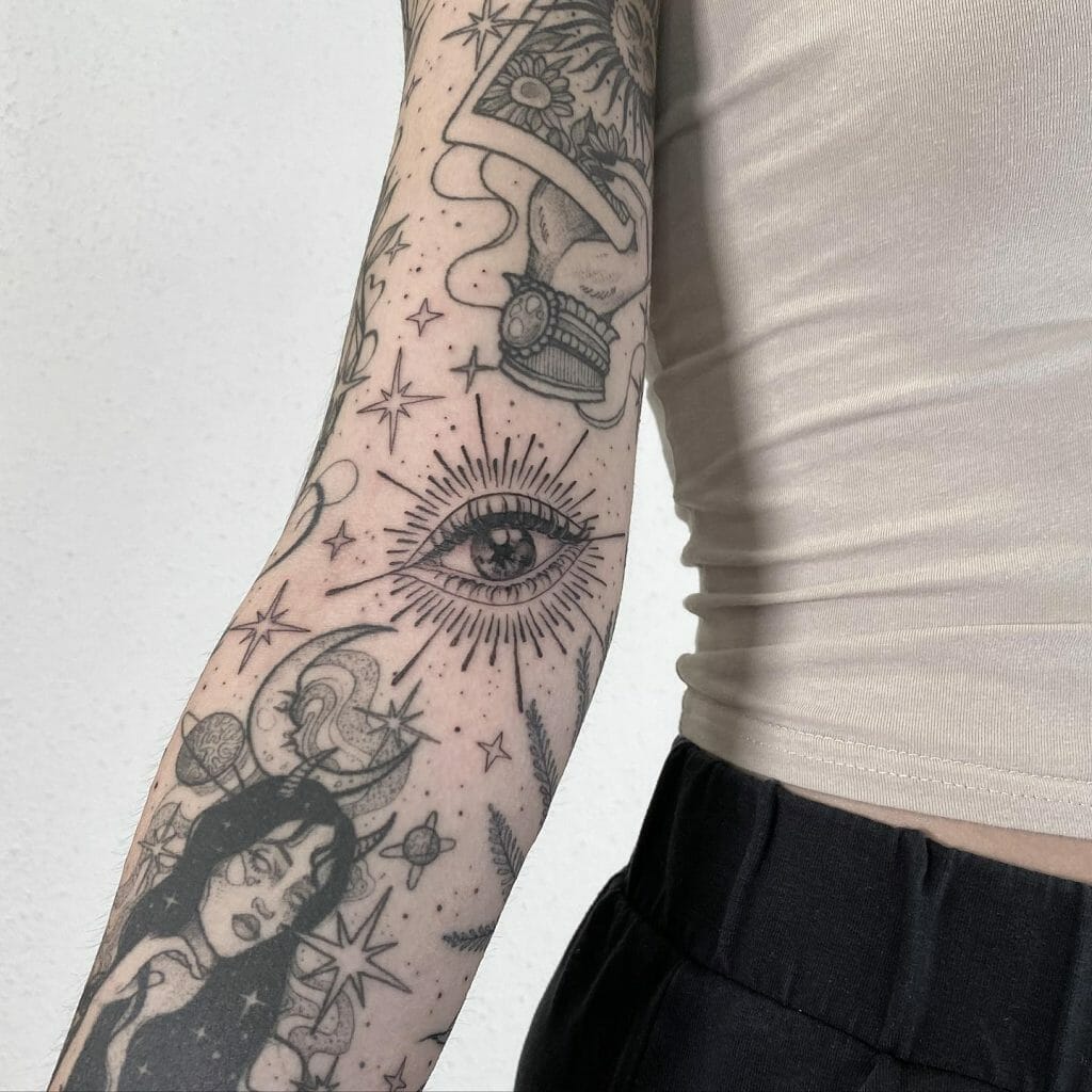 Ideen für Augentattoos auf dem Arm