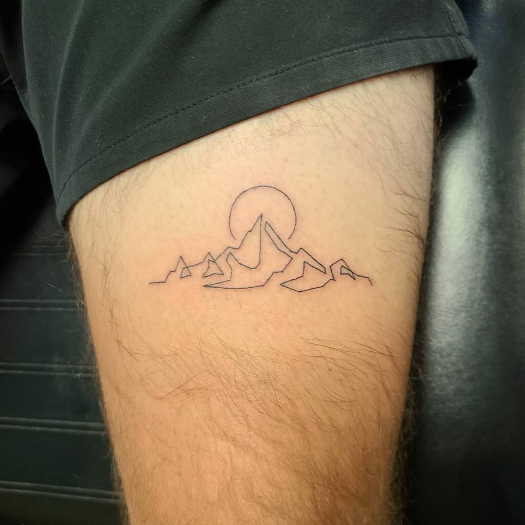 Geometric mountain tattoo