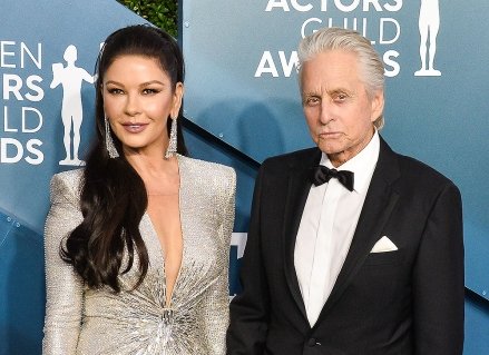 Catherine Zeta-Jones and Michael Douglas arrive at the 26th Annual SAG Awards at the Shrine Auditorium on Sunday, January 19, 2020 in Los Angeles.  The Screen Actors Guild Awards will be televised live on TNT and TBS.SAG Awards 2020 Los Angeles , California, U.S. – January 19, 2020