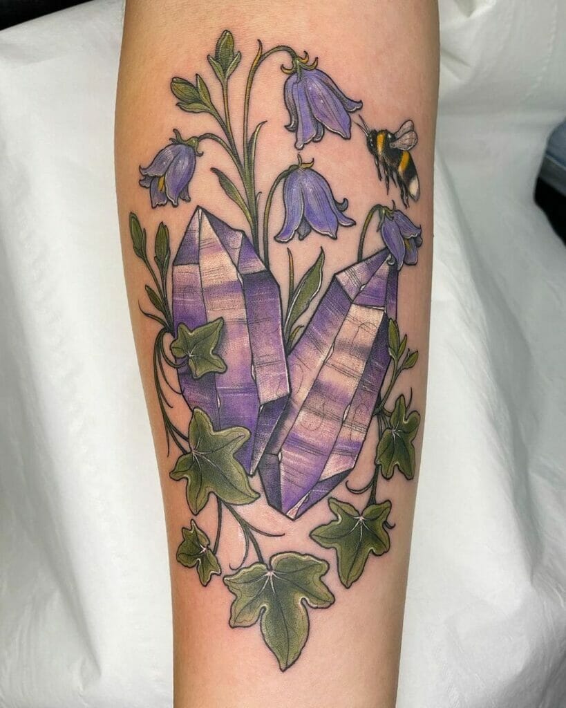 Ivy with bluebell tattoo