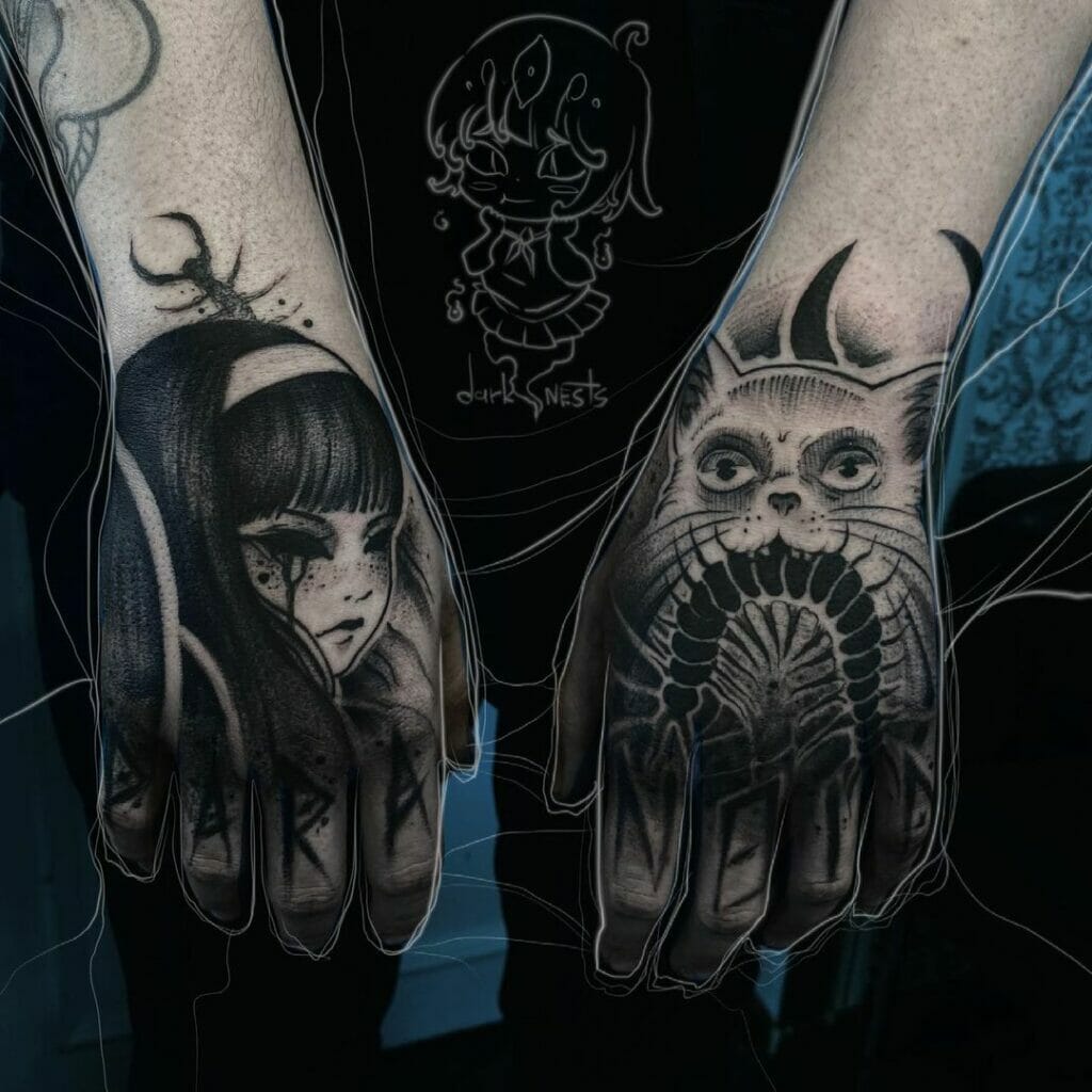 Junji Ito hand tattoo