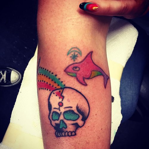 Kesha Fish Tattoo on Arm