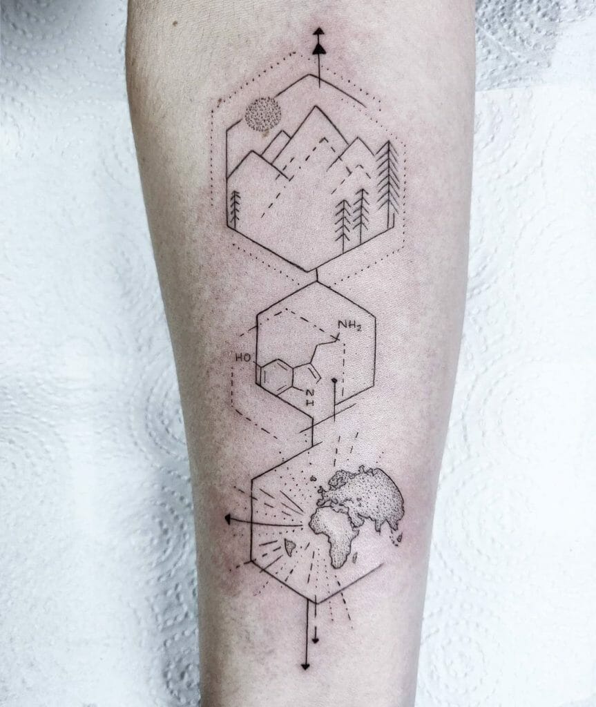 Linework Serotonin-Tätowierung