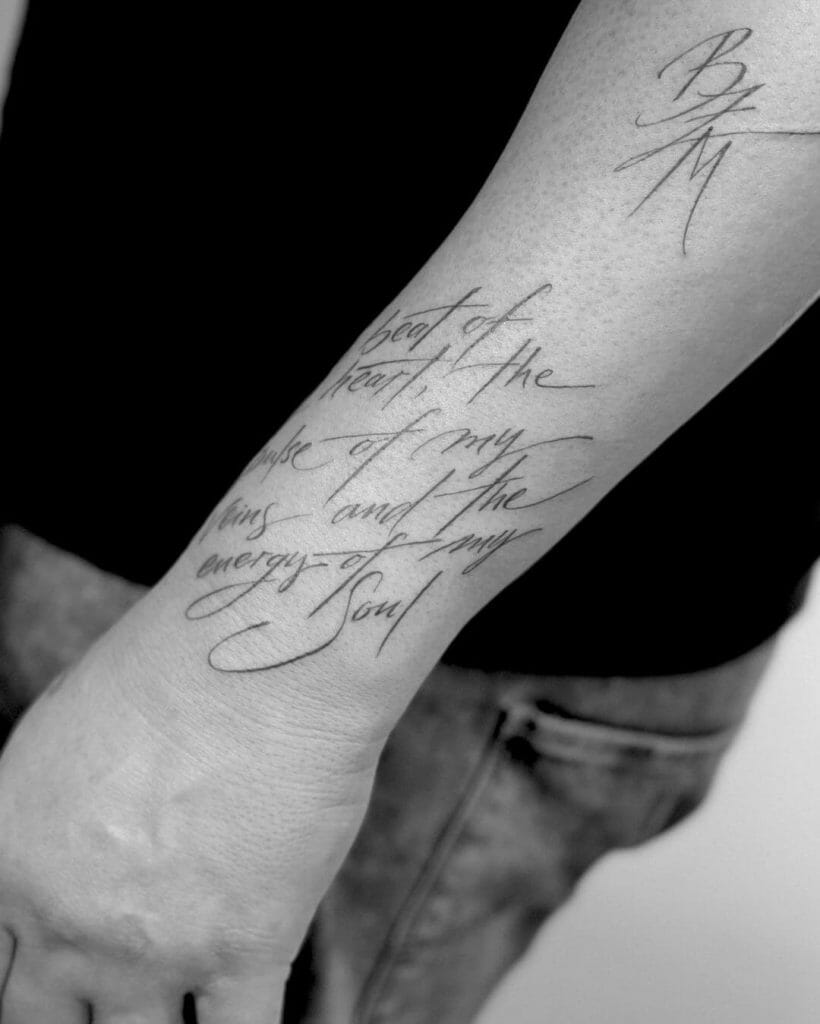 Meaningful Quotes Single Needle Tattoo