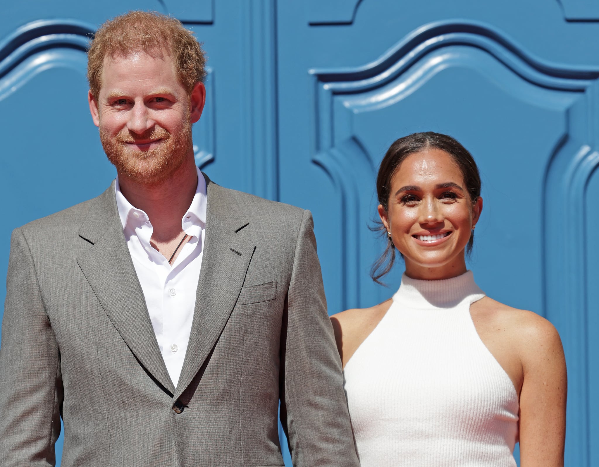 DUSSELDORF, GERMANY - SEPTEMBER 06: Prince Harry, Duke of Sussex and Meghan, Duchess of Sussex arrive at City Hall during the Invictus Games Dusseldorf 2023 - One Year To Go events on September 06, 2022 in Dusseldorf, Germany.  The Invictus Games is an international multi-sport event that was first held in 2014 for wounded, injured and ill servicewomen and men, both serving and veterans.  The games were founded by Prince Harry, Duke of Sussex, whose inspiration came from his visit to the Warrior Games in the United States, where he witnessed the sport's ability to help both mentally and physically.  (Photo by Chris Jackson/Getty Images for Invictus Games Dusseldorf 2023)