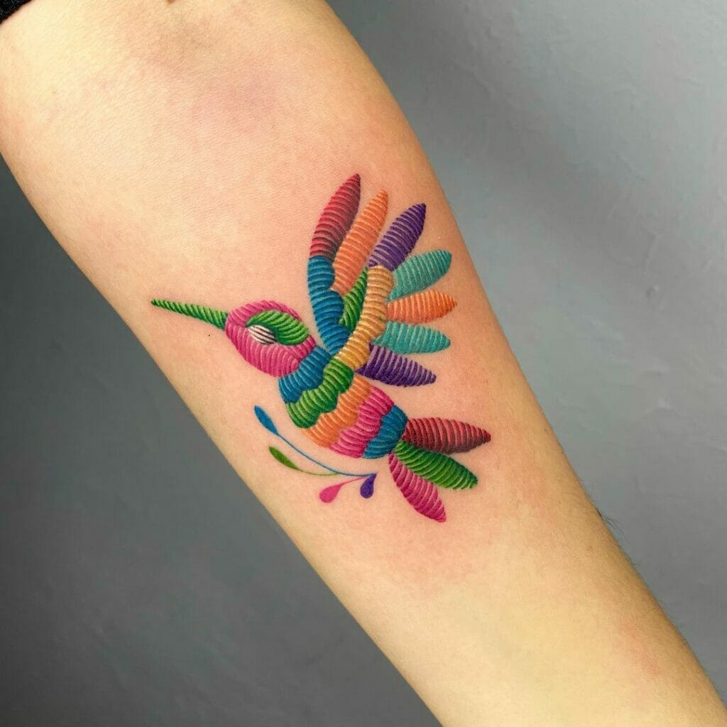 Mexican culture embroidery tattoo