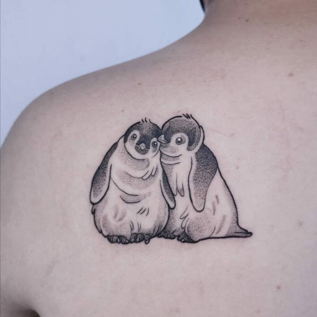 Pinguin-Paar-Tätowierung