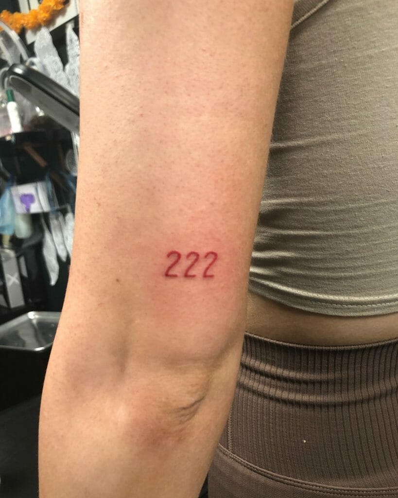 Red ink 222 tattoo