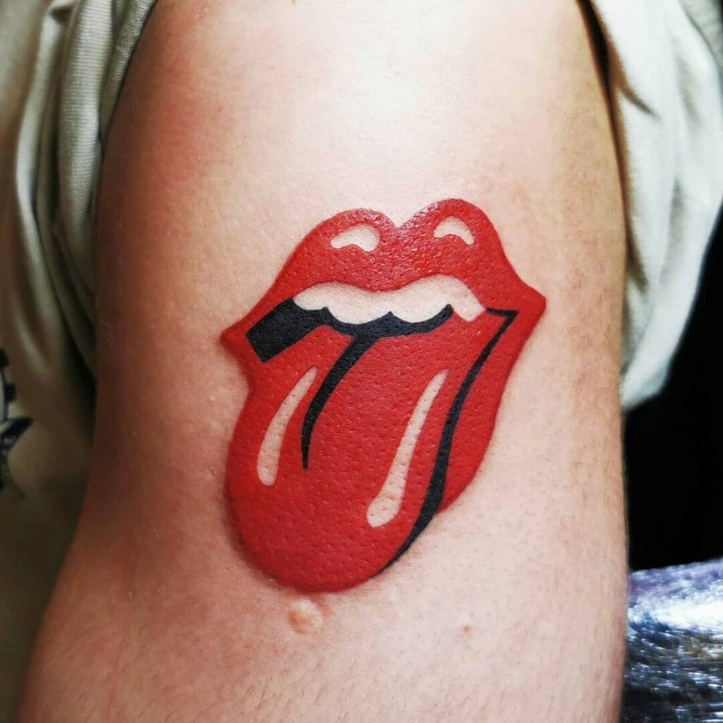 Rolling Stones lip and tongue logo tattoo