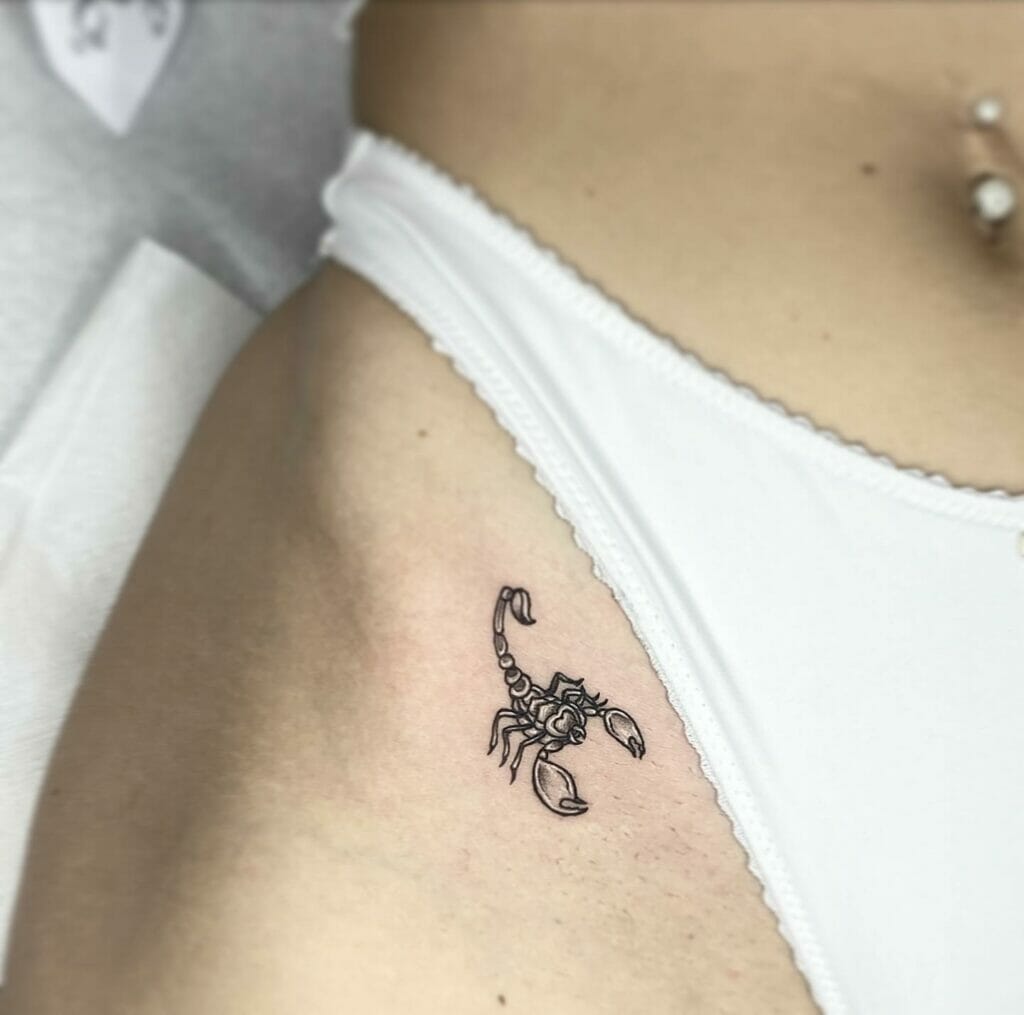 Scorpio Small Bikini Line Tattoo