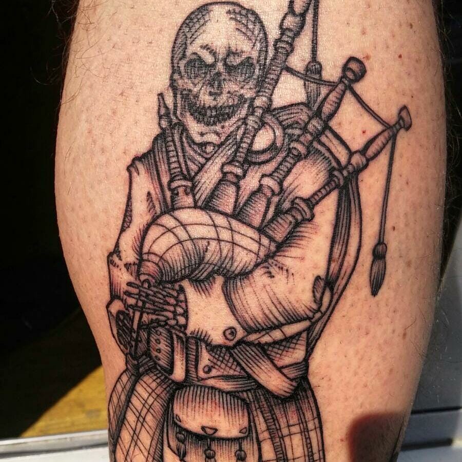 Scottish piper tattoo