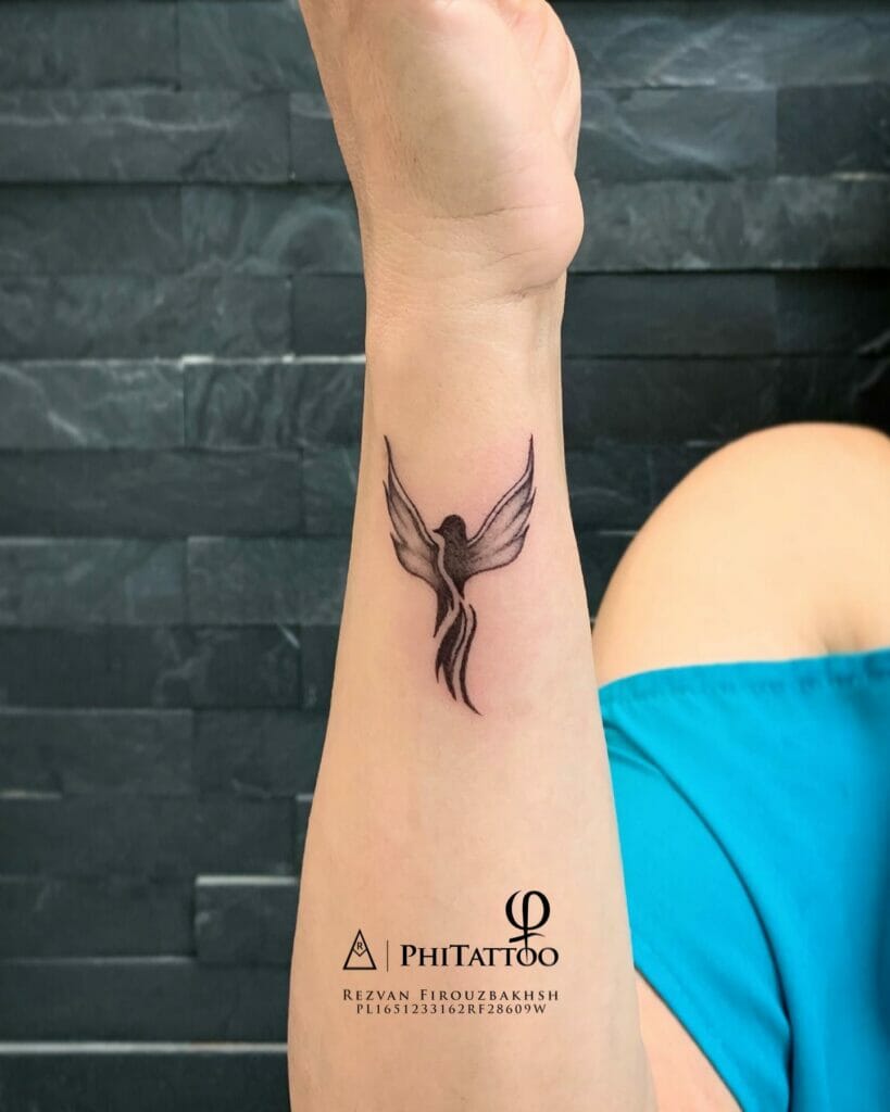 Small phoenix tattoo design