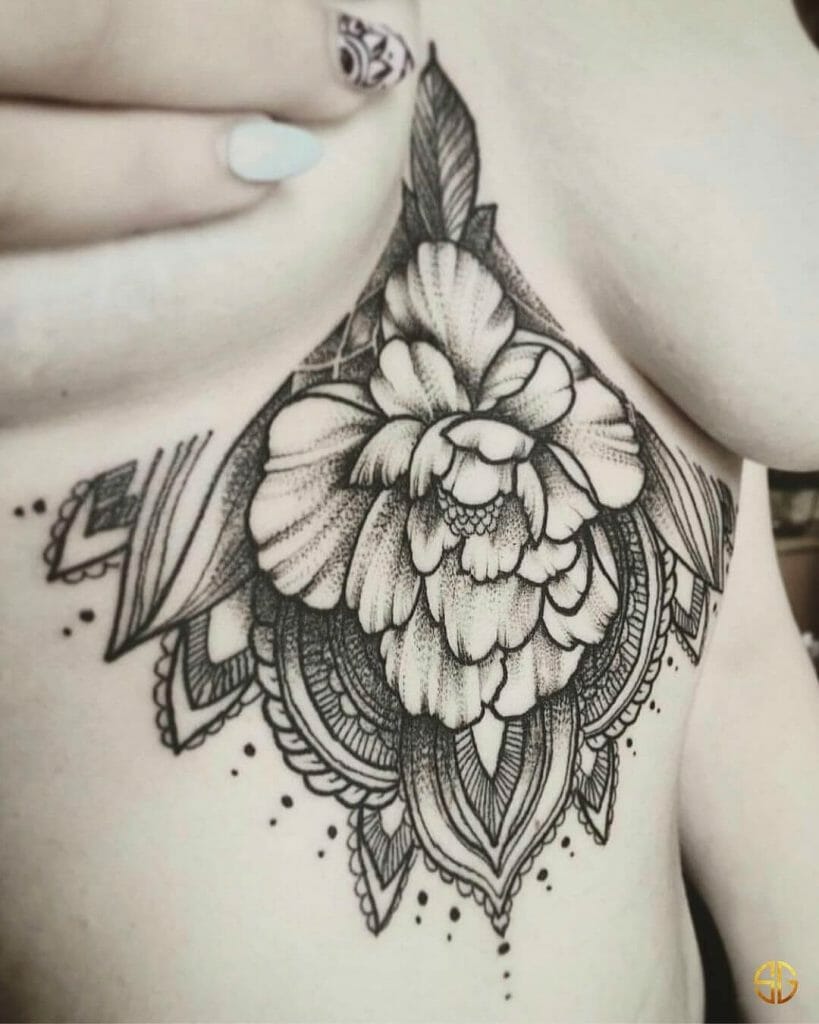 Sternum mandala tattoo design