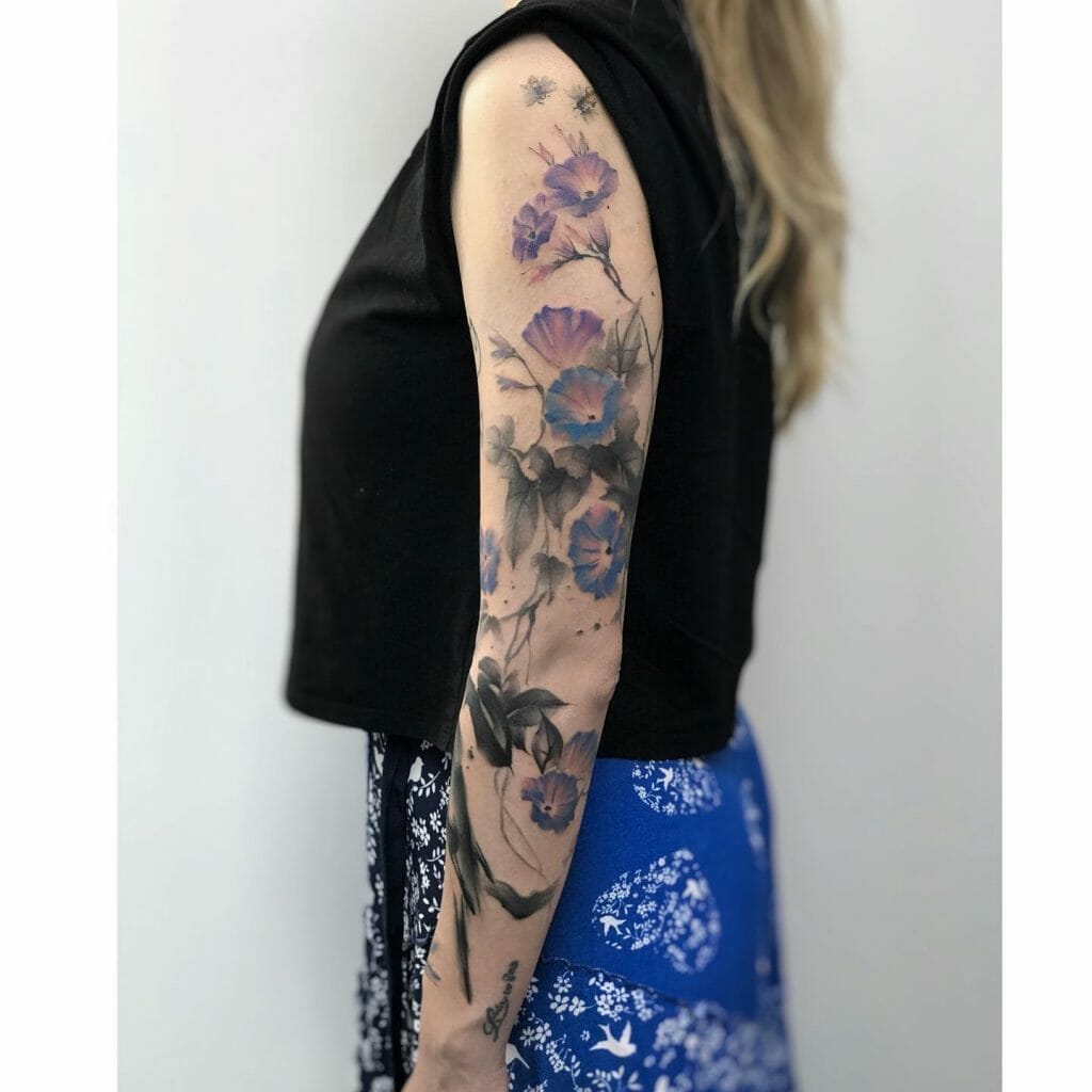 Stunning Morning Glory Tattoo Sleeve Designs