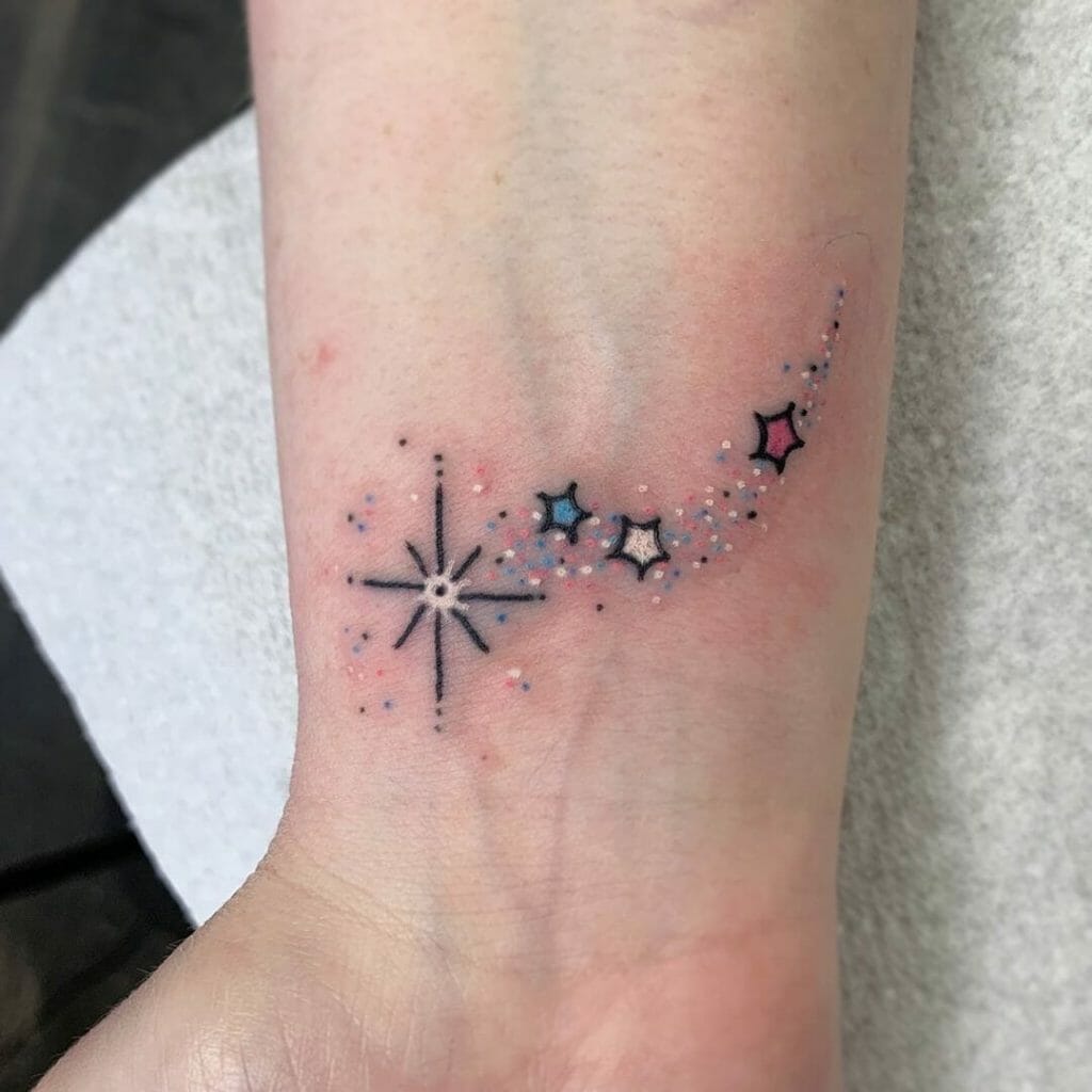 The perfect star tattoo with a glittery touch