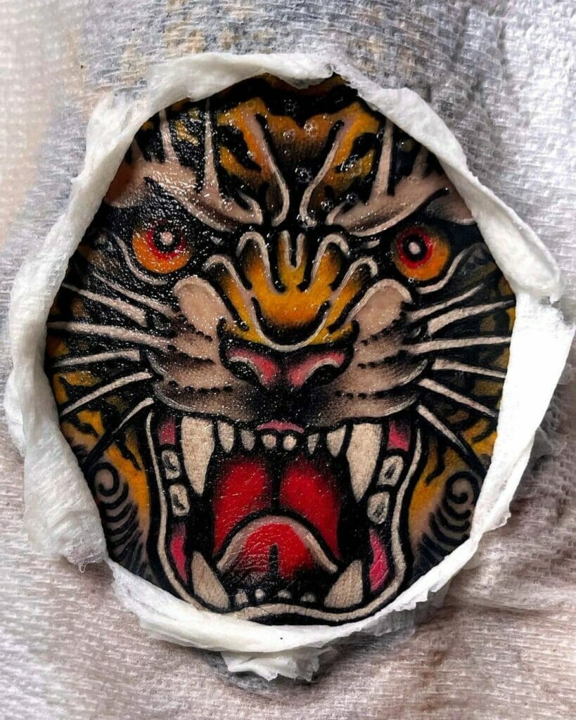 Traditional tiger tattoo