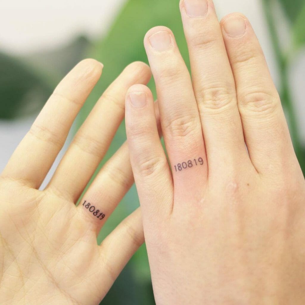 Unique date couple tattoo