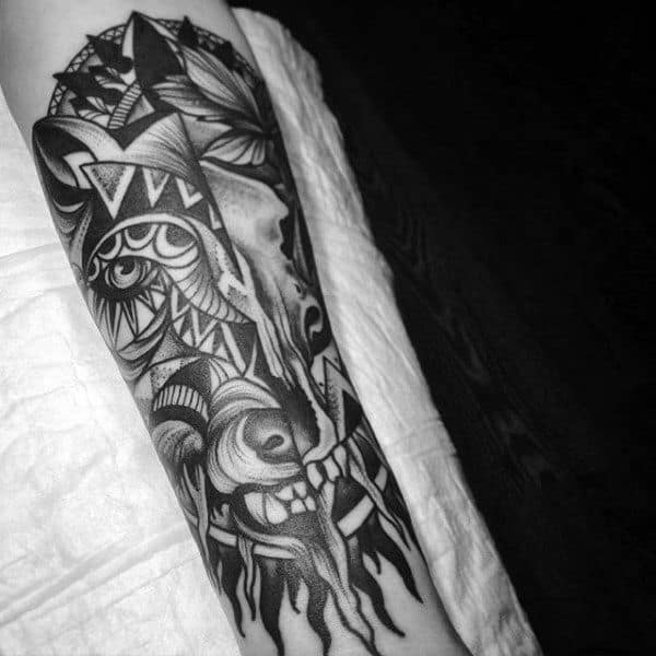 Wolf Skull Tattoo