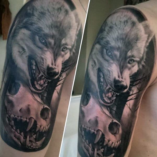 Wolf Skull Tattoo